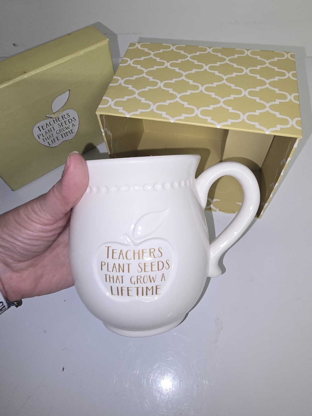 Teacher Appreciation Ceramic Mug with Gift Box - Cream - Picture 3 of 5